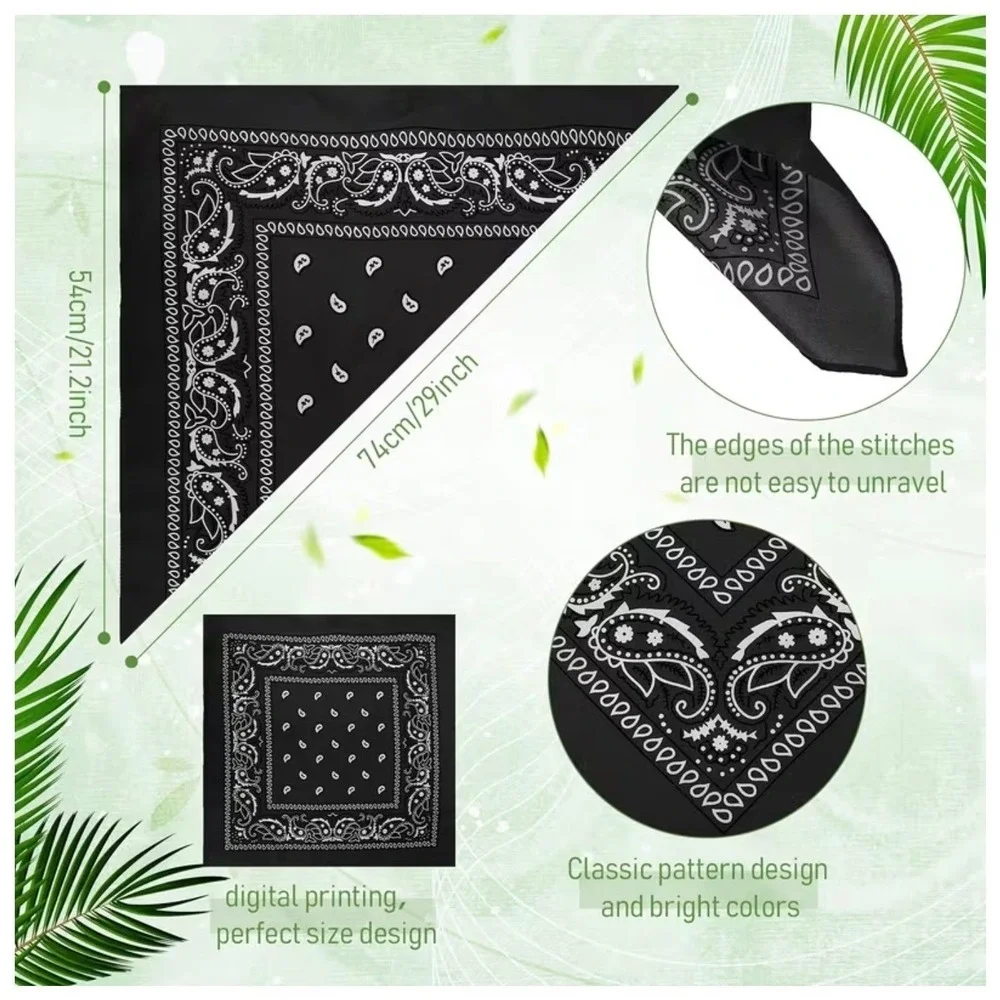 Paisley Bandana Scarf Head Wrap Face Covering 22